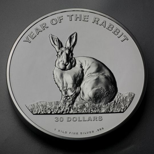 1kg Silbermünze Rabbit / Hase