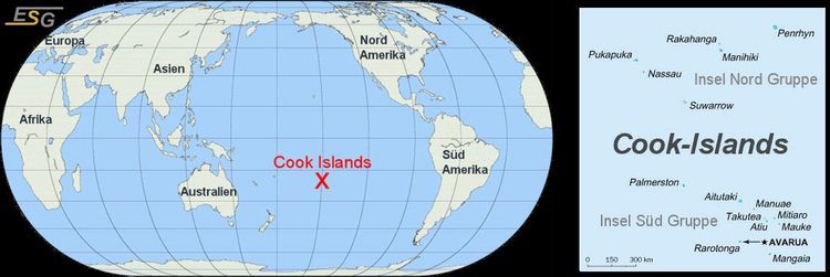 Cook Islands im Südpazifischen Ozean